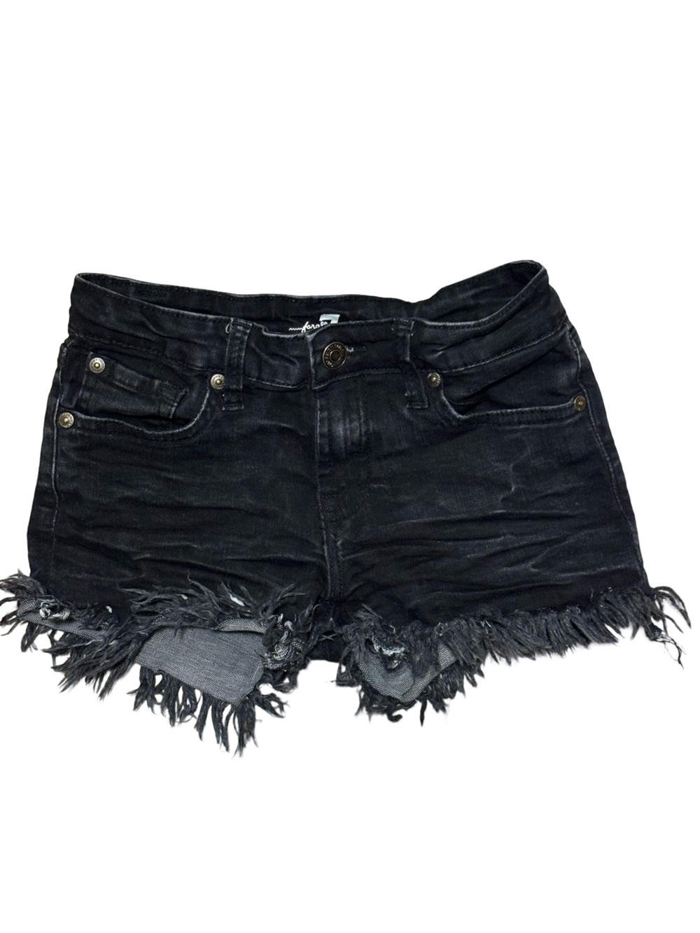 7 For All Mankind Black Distressed Denim Cutoff Shorts Girls Size 10